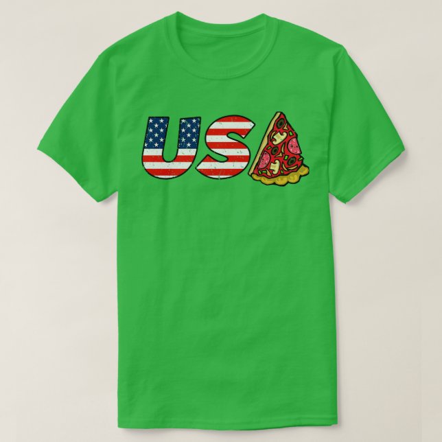 Camiseta Pizza de Bandeira Americana (Frente do Design)