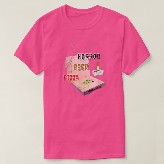 Camiseta Pizza de Cerveja Horror (Frente do Design)