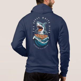Camiseta Pizza de Comida de Tubarão Excelente Bite Branca