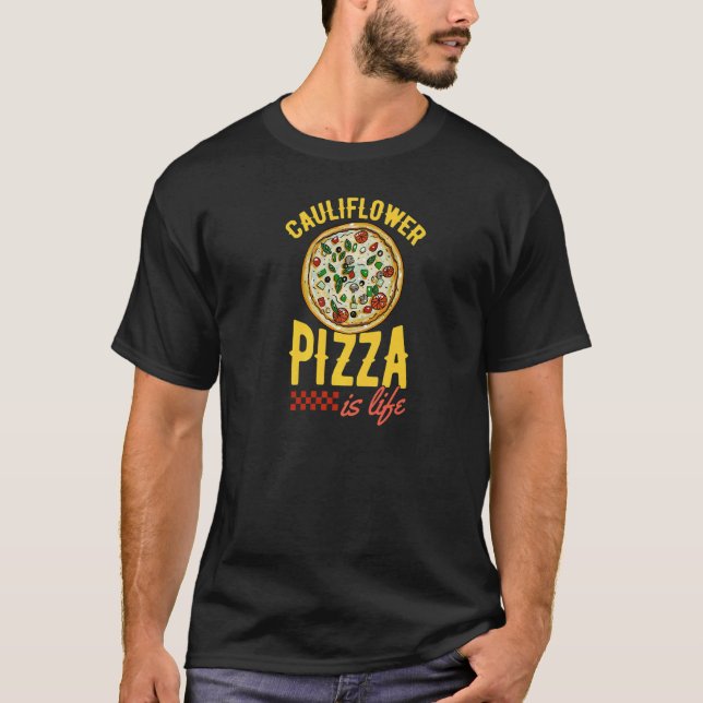 Camiseta Pizza de Couve-Flor É Vida Pizza Vegana (Frente)