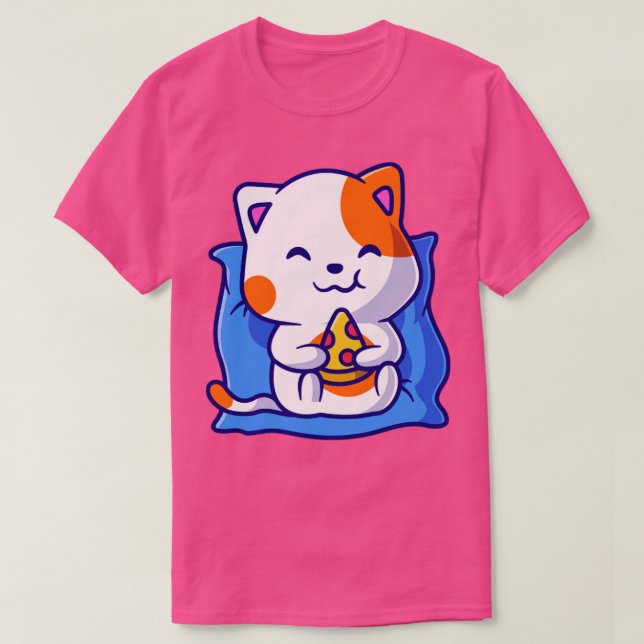 Camiseta Pizza de Gato Gato Gelado em Cartografia de Traves (Frente do Design)