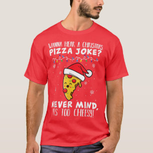 Camiseta Pizza de Natal engraçada com Piada de chapéu de Na