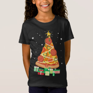 Camiseta Pizza de Natal Pizza Fatia Engraçada Árvore de Nat