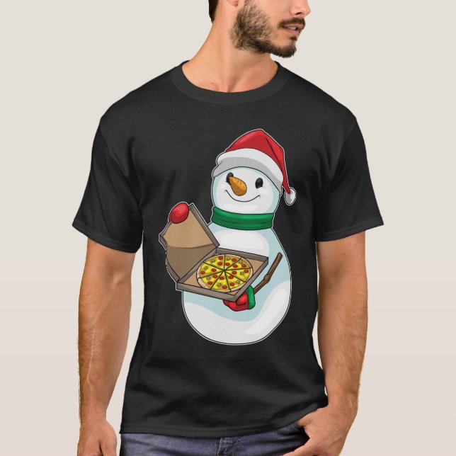 Camiseta Pizza de Natal Snowman (Frente)