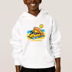 Camiseta Pizza de Óculos de Sol Relaxando na Praia