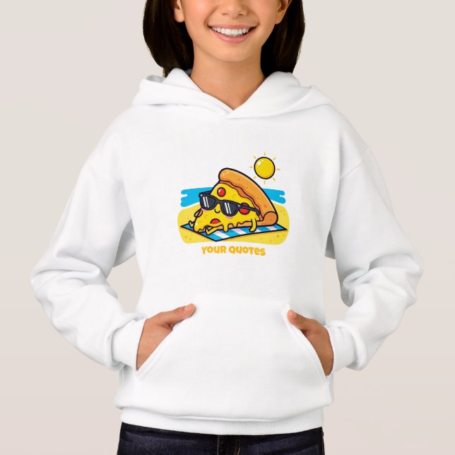 Camiseta Pizza de Óculos de Sol Relaxando na Praia (Frente)