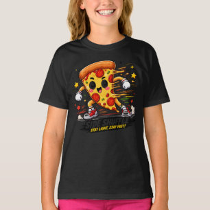 Camiseta Pizza de Pepperoni Kawaii Fazendo Exercício de Shu
