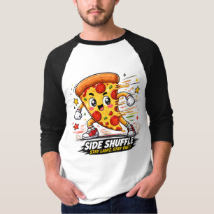Camiseta Pizza de Pepperoni Kawaii Fazendo Exercício de Shu
