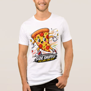 Camiseta Pizza de Pepperoni Kawaii Fazendo Exercício de Shu