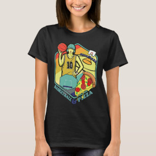 Camiseta Pizza de Quadra de Basquete Italiana Massa Comida