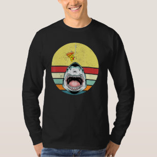 Camiseta Pizza de tubarão Retro Vintage Pizzeria Pizza Chef