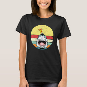 Camiseta Pizza de tubarão Retro Vintage Pizzeria Pizza Chef
