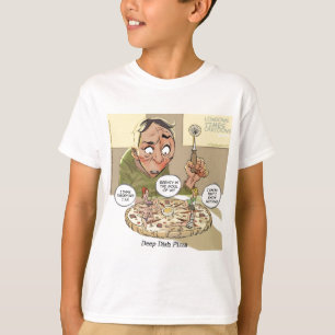 Camiseta Pizza Deep Dish Engraçada Filosófica