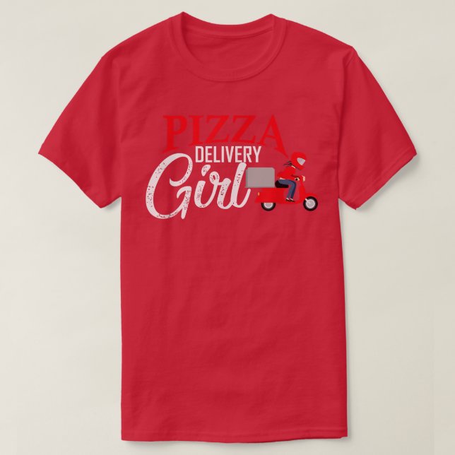 Camiseta Pizza Delivery Girl Mating Pizza Costume Para Mulh (Frente do Design)