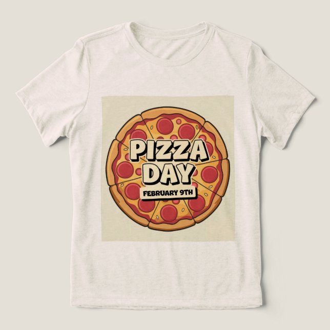 Camiseta Pizza Dia 9 de fevereiro (Design frontal)