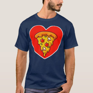 Camiseta Pizza Dia de os namorados Coração Queijo Tomato En