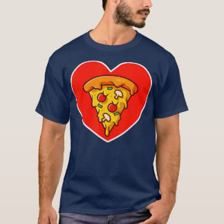 Camiseta Pizza Dia de os namorados Coração Queijo Tomato En
