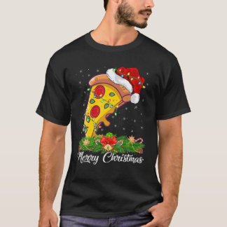 Camiseta Pizza Dish Lover Matando Santa Hat Pizza Christma