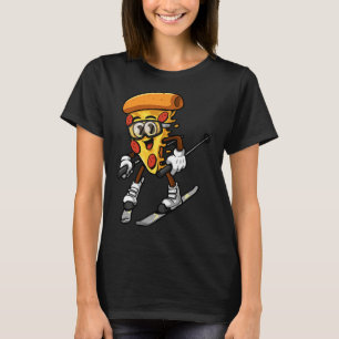 Camiseta Pizza Divertida Esqui Pizza Queijosa Comida Esqui