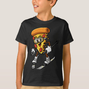Camiseta Pizza Divertida Esqui Torta Queijosa Comida Esqui
