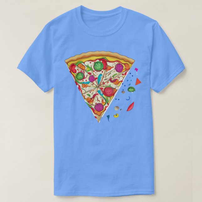 Camiseta Pizza dobrada Fatia de Origami (Frente do Design)