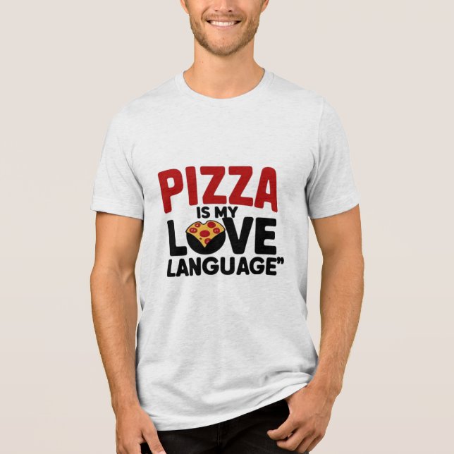 Camiseta Pizza é a minha língua de amor (Frente)