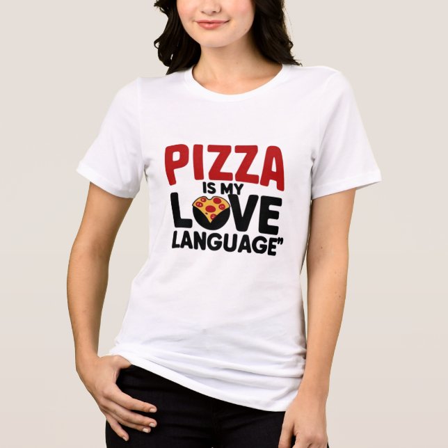 Camiseta Pizza é a minha língua de amor (Frente)