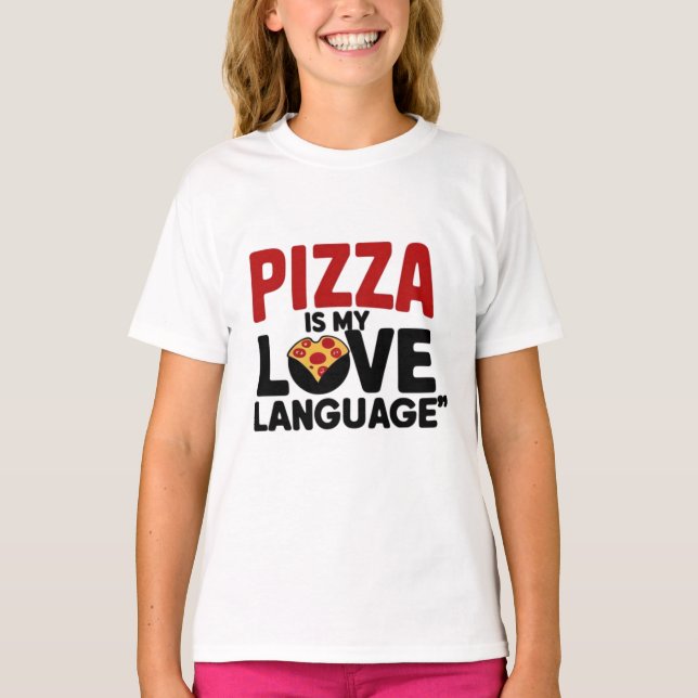 Camiseta Pizza é a minha língua de amor (Frente)
