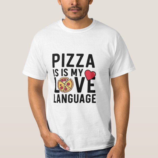 Camiseta Pizza é a minha língua de amor (Frente)