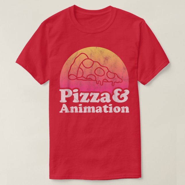 Camiseta Pizza e Animação ou Animador (Frente do Design)