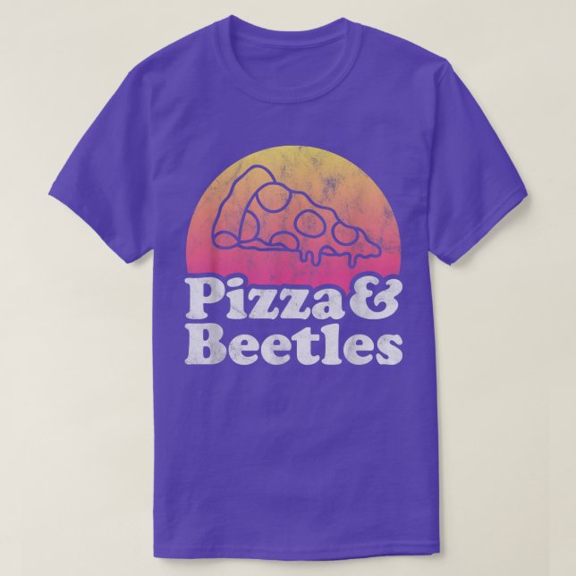 Camiseta Pizza e besouros ou besouro (Frente do Design)