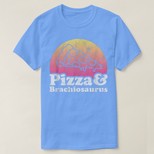Camiseta Pizza e Brachiossauro ou Dinossauro (Frente do Design)