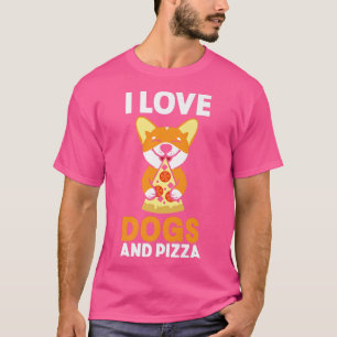 Camiseta Pizza E Cachorro Proprietário Foodie I Love Dogs A