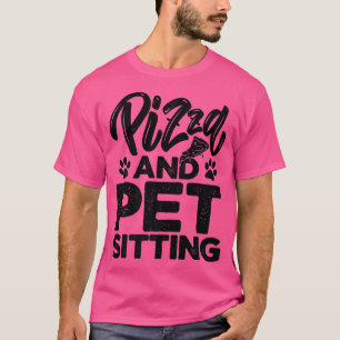 Camiseta Pizza E Cães-Pet De Amante de os animais Sentado