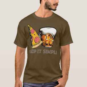 Camiseta Pizza E Cerveja Simples 13702908