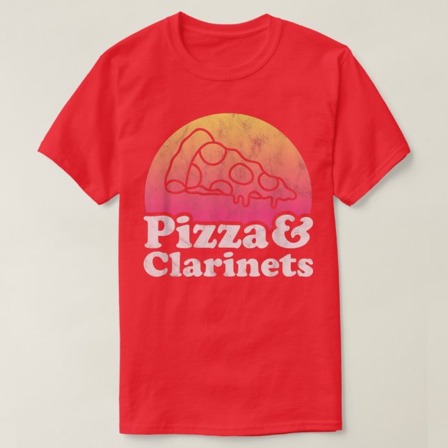 Camiseta Pizza e Clarinets ou Clarinet (Frente do Design)