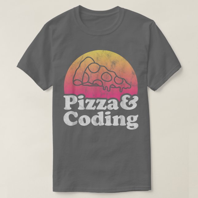Camiseta Pizza e Codificação (Frente do Design)