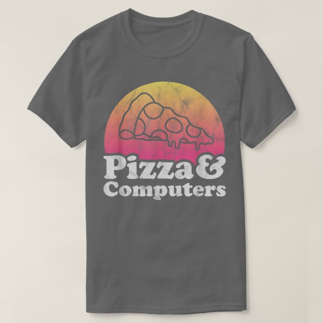 Camiseta Pizza e Computadores ou Computador (Frente do Design)
