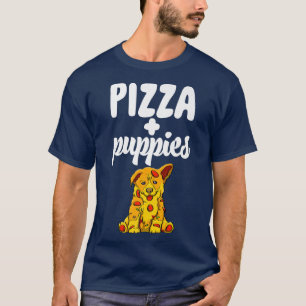 Camiseta Pizza e Cuppias Adoram Mulheres Engraçadas Cachorr