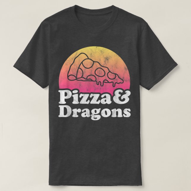 Camiseta Pizza e Dragões (Frente do Design)