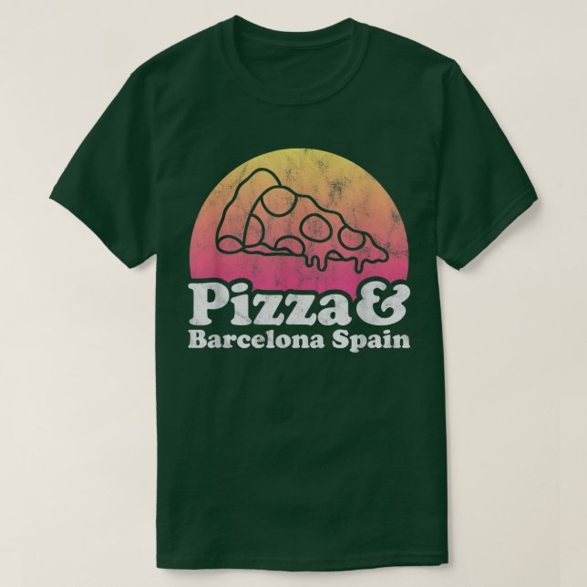 Camiseta Pizza e Espanha de Barcelona (Frente do Design)