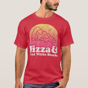 Camiseta Pizza e Excelente de tubarão branco