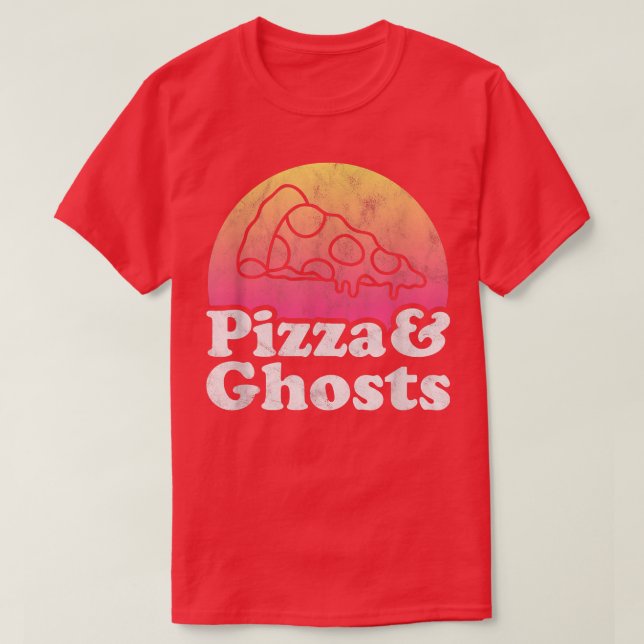 Camiseta Pizza e Fantasmas ou Fantasma (Frente do Design)