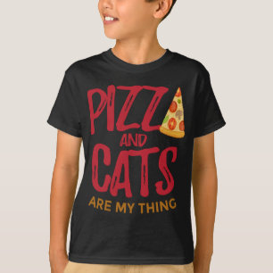 Camiseta Pizza E Gatos São Coisas Minhas