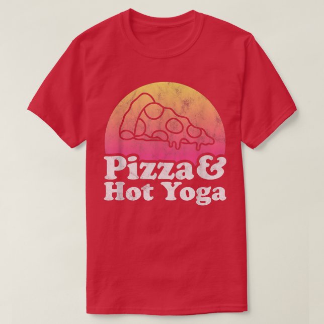 Camiseta Pizza e ioga quente (Frente do Design)