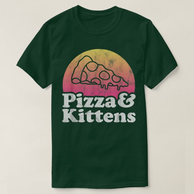 Camiseta Pizza e Kittens ou Kitten  (Frente do Design)