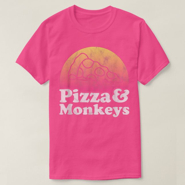 Camiseta Pizza e macacos ou macaco (Frente do Design)