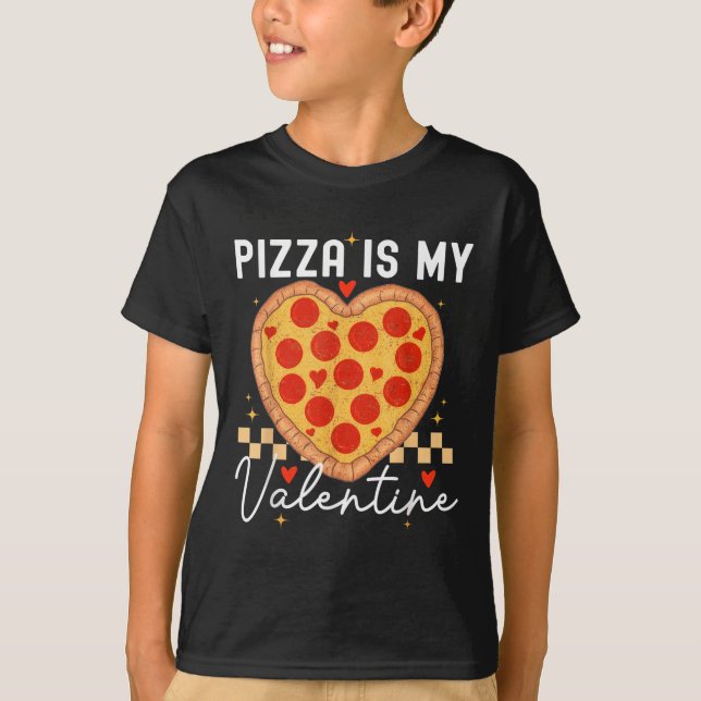 Camiseta Pizza É Meu Dia de os namorados Engraçado Namorado (Frente)