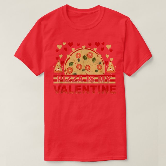 Camiseta Pizza É Meu Namorados Coração Brincadeiras Rapazes (Frente do Design)