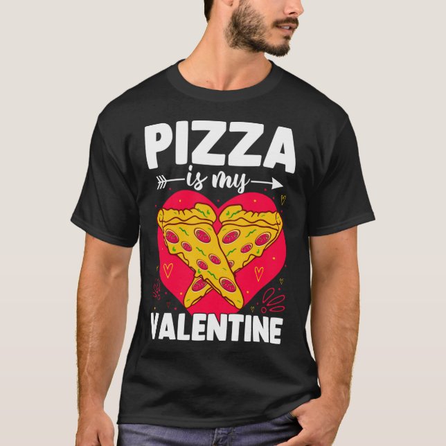Camiseta Pizza é meu Namorados Engraçado Anti Valentine's D (Frente)